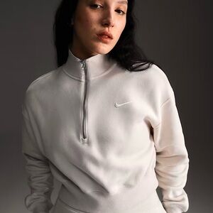 Nike Women's Cream Half-Zip Sweatshirt